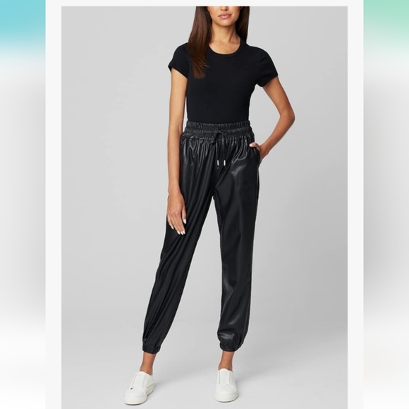 Blank NYC black vegan leather jogger pants XS NWT NEW XS - Picture 1 of 14